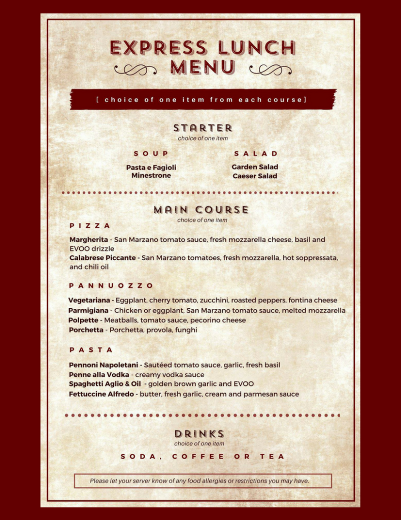 Mother's Day Menu for Site